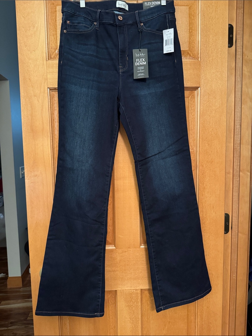 NWT Nicole Miller New York Women’s Dark Indigo SOHO High Rise Bootcut Jeans - 14